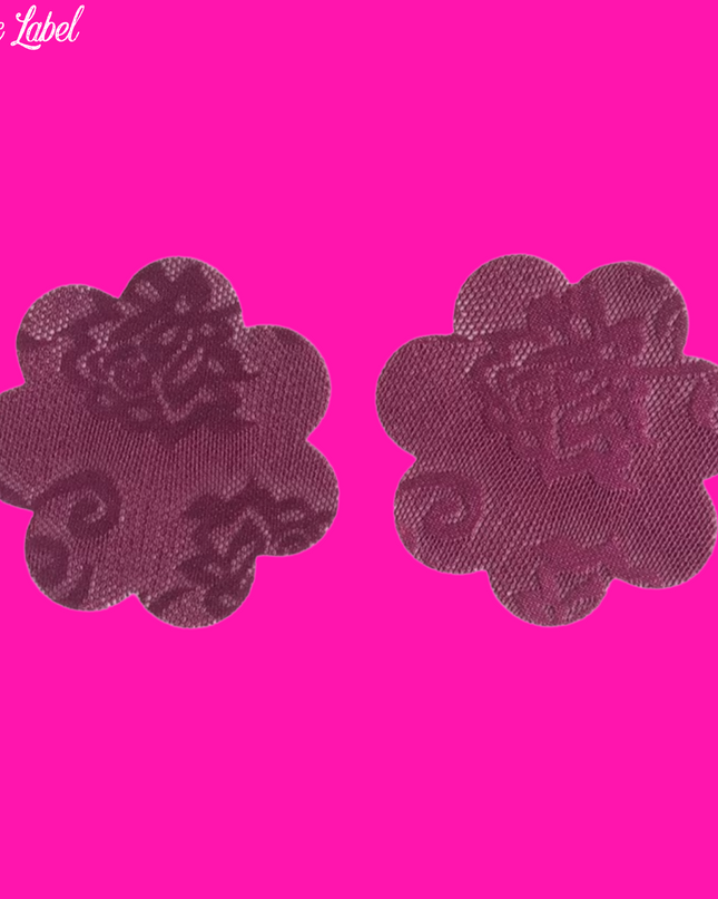 Purple Sheer Lace Pasties - Floral