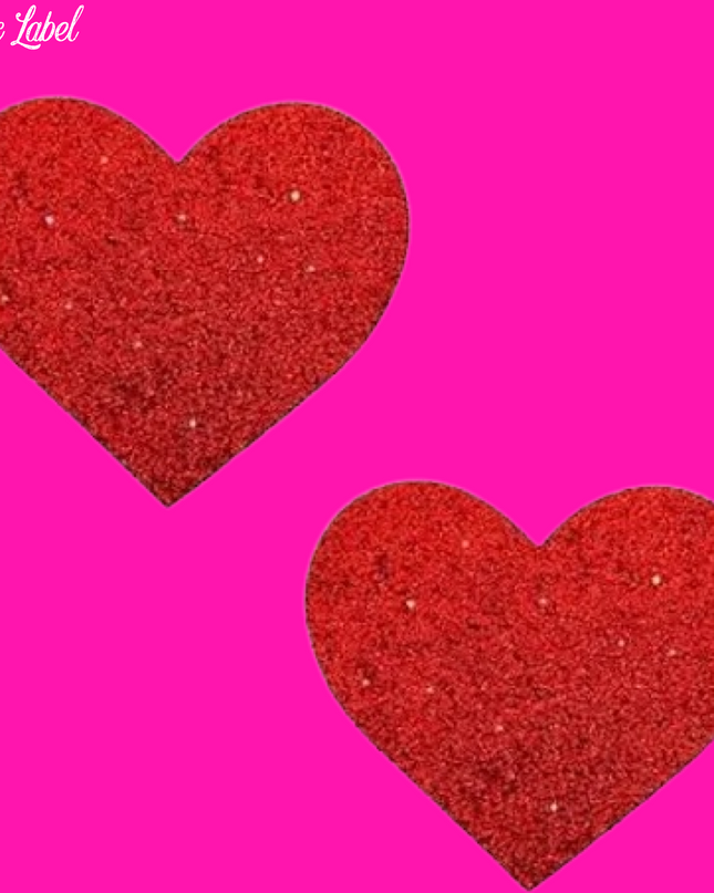 Red- Glitter Pasties (Heart)