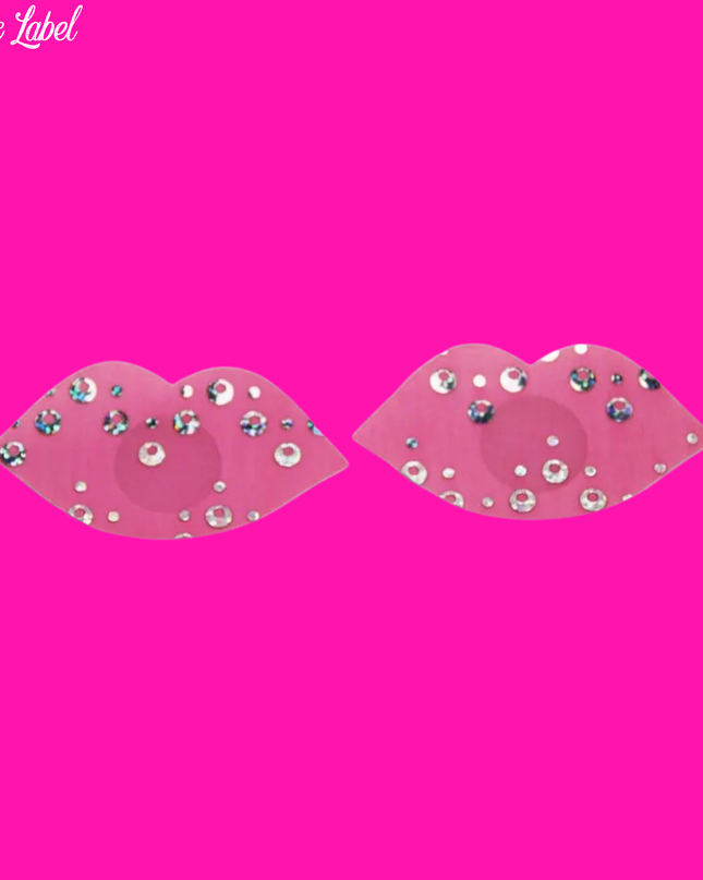 Pink Sequins Pasties- Lips