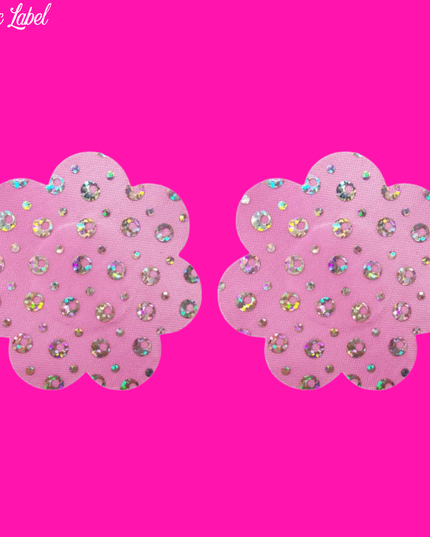 Pink Sequins Pasties- Floral