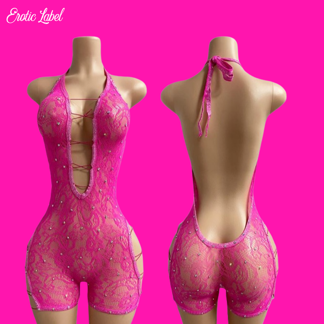 Rose Figured- Romper (Pink)