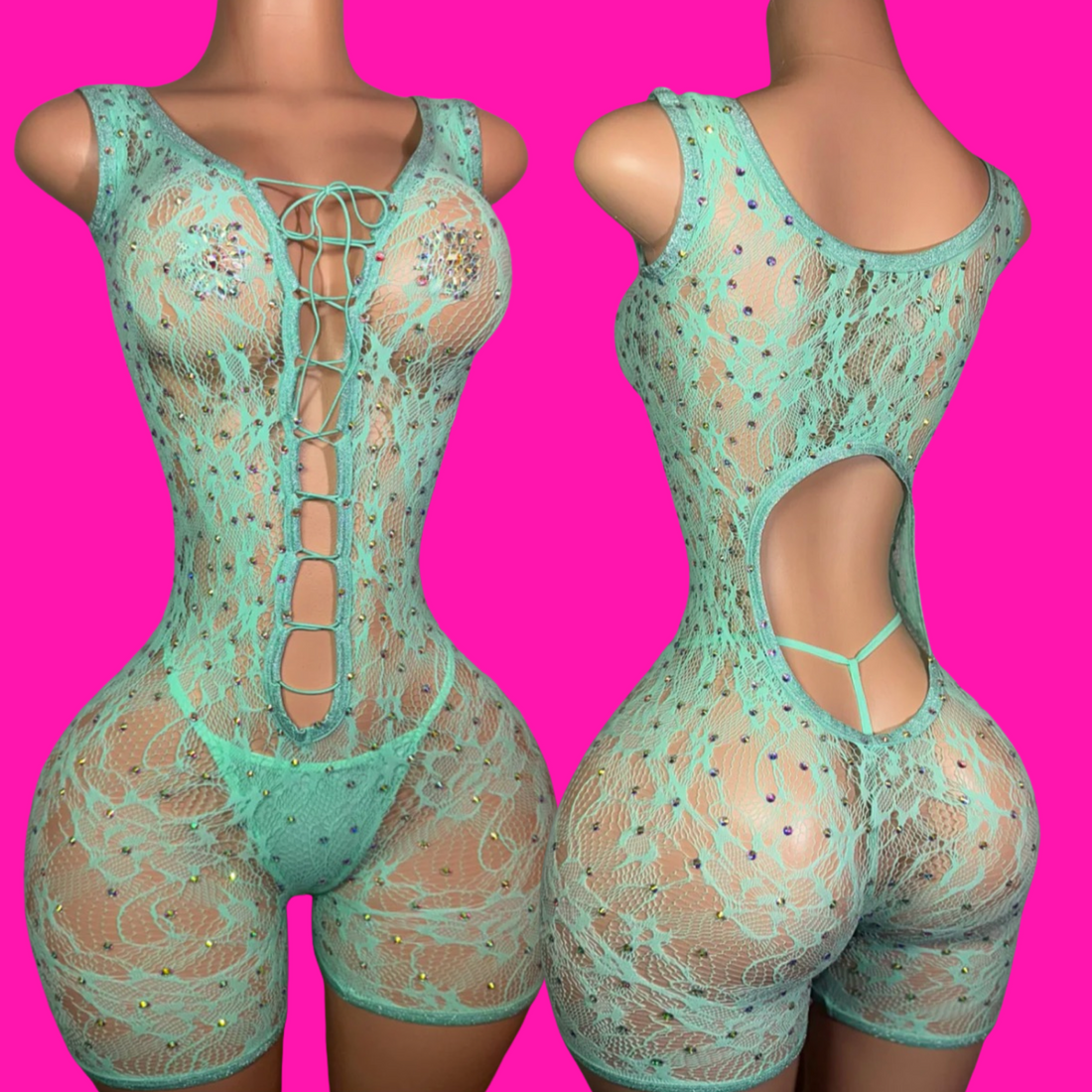 Miami Bella - Diamond Romper (Mint)