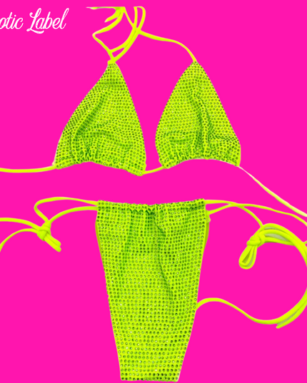 Baby Doll Bling Bikini- Neon Green