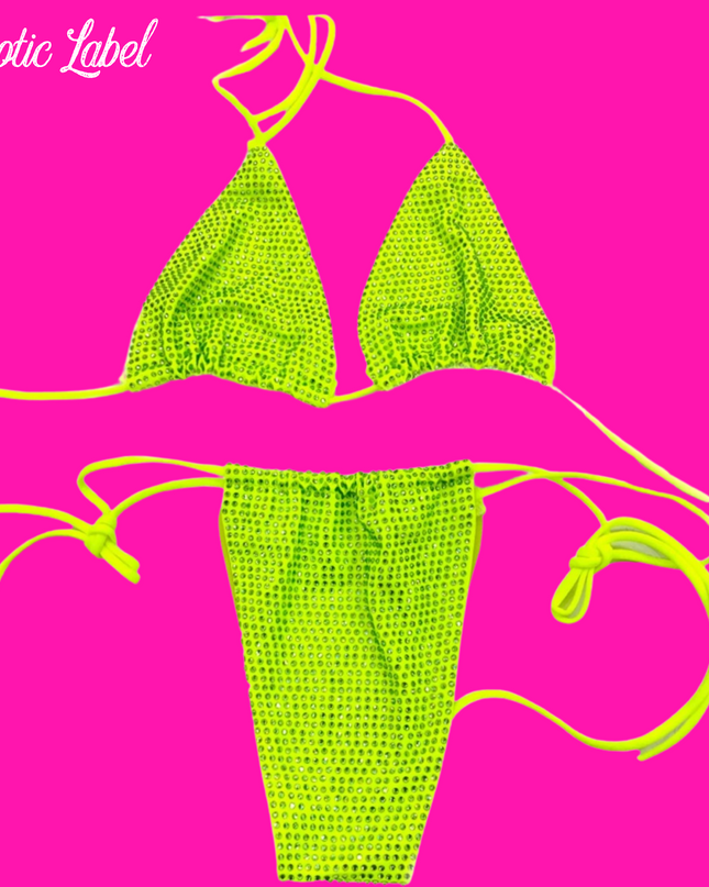 Baby Doll Bling Bikini- Neon Green