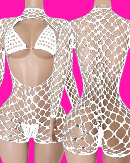 Taboo Romper Bikini Set (White)