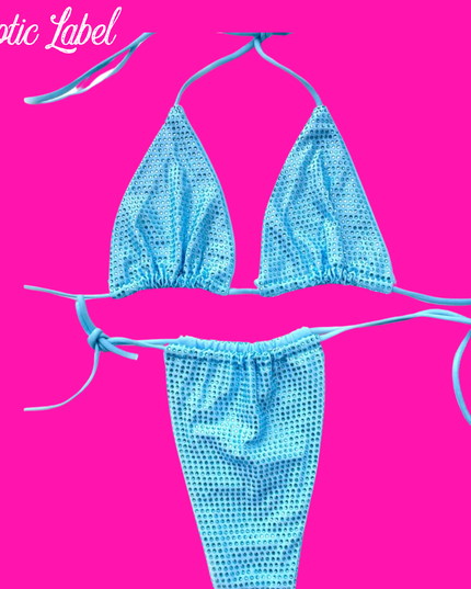 Big Biz Bling Bikini- Powder Blue