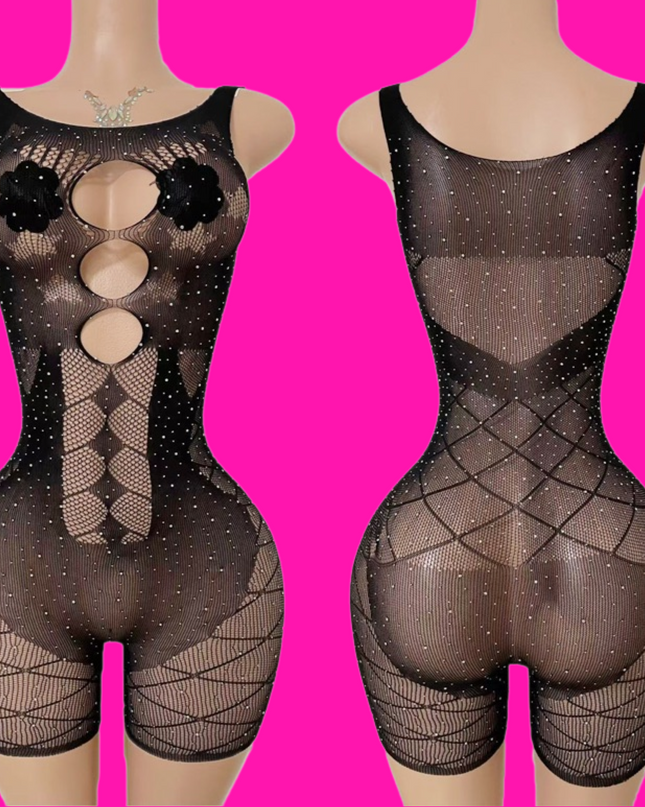 Crowd Shaker- Black Romper