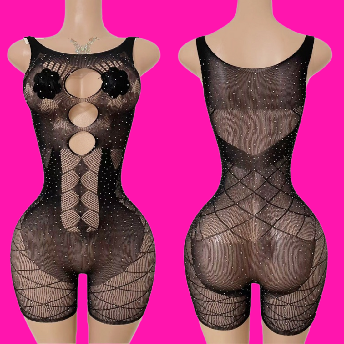 Crowd Shaker- Black Romper