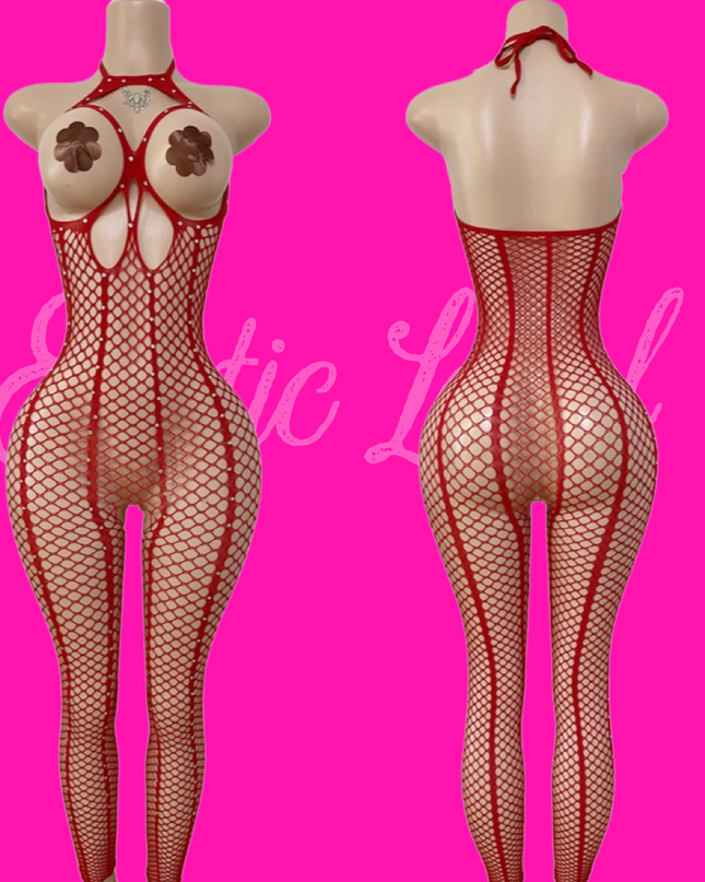 Totally Exposed- Playsuit(Red)