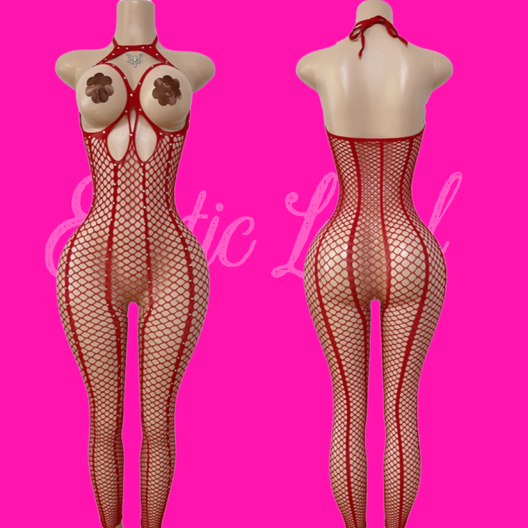 Totally Exposed- Playsuit(Red)