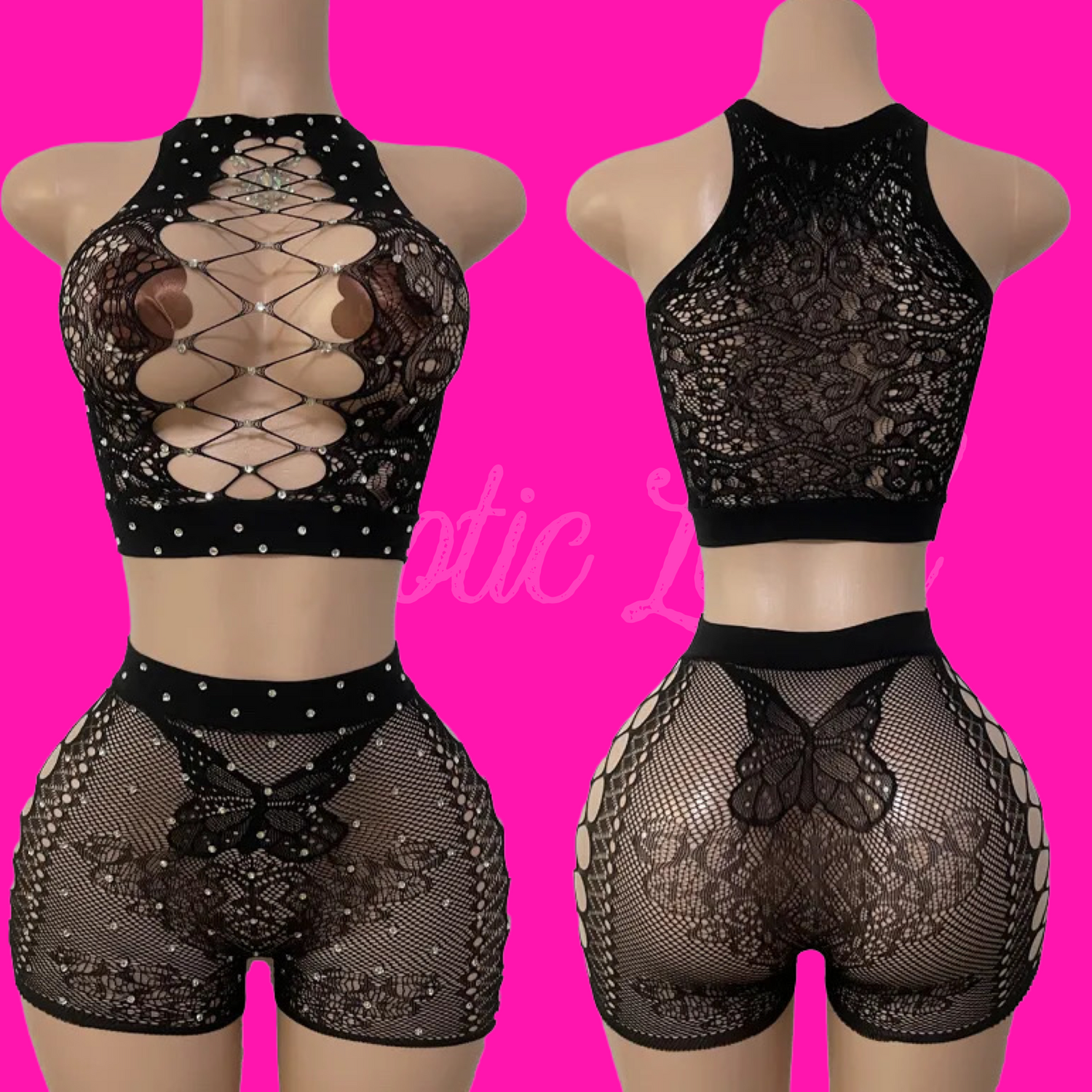 Fly Girl Vixen- Short Set (Black)