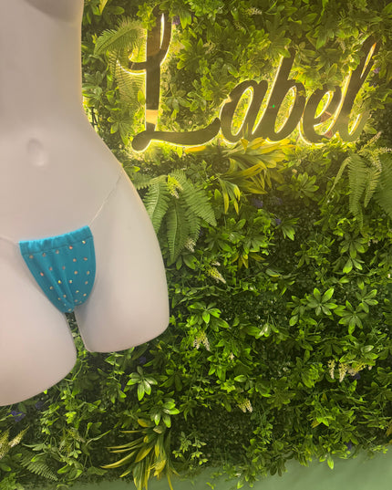 Stoned Clear String - T bar thongs -Water Blue