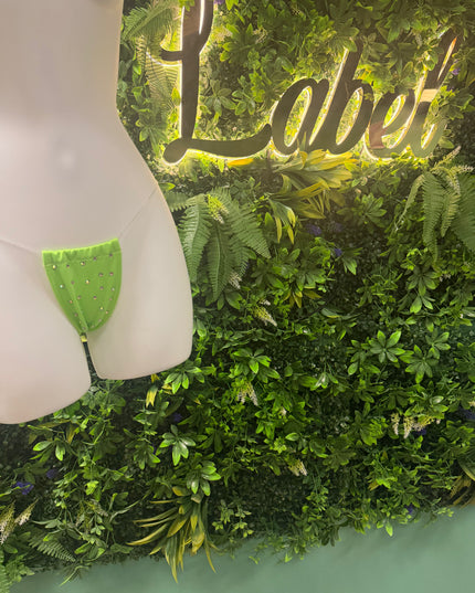 Stoned Clear String - T bar thongs -Neon Green