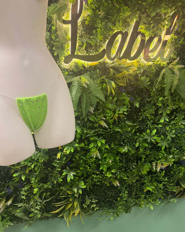 Stoned Clear String - T bar thongs -Neon Green