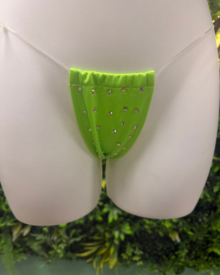Stoned Clear String - T bar thongs -Neon Green