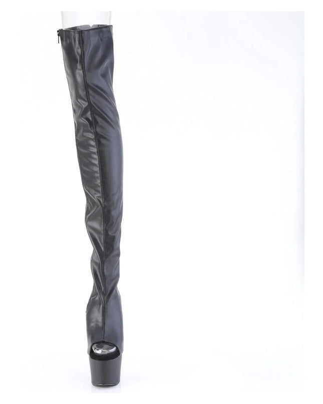 ADORE-3017 BLACK FAUX LEATHER THIGH BOOT