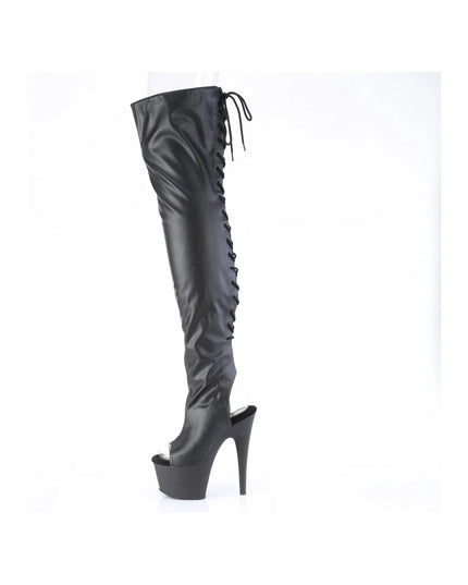 ADORE-3017 BLACK FAUX LEATHER THIGH BOOT