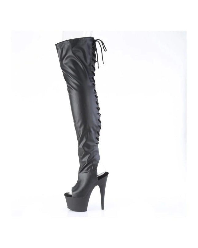 ADORE-3017 BLACK FAUX LEATHER THIGH BOOT