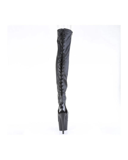 ADORE-3017 BLACK FAUX LEATHER THIGH BOOT