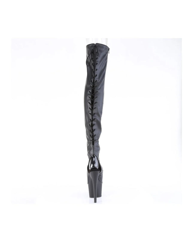 ADORE-3017 BLACK FAUX LEATHER THIGH BOOT