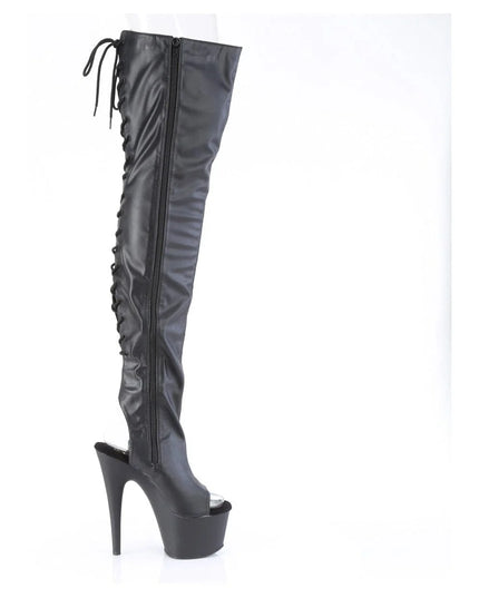 ADORE-3017 BLACK FAUX LEATHER THIGH BOOT