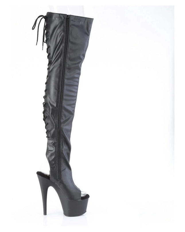 ADORE-3017 BLACK FAUX LEATHER THIGH BOOT