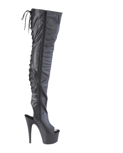 ADORE-3017 BLACK FAUX LEATHER THIGH BOOT